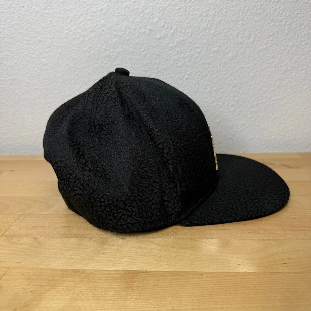 Jordan Youth Black Elephant Print Snapback Hat Gold Jumpman Logo 1623-429 316
